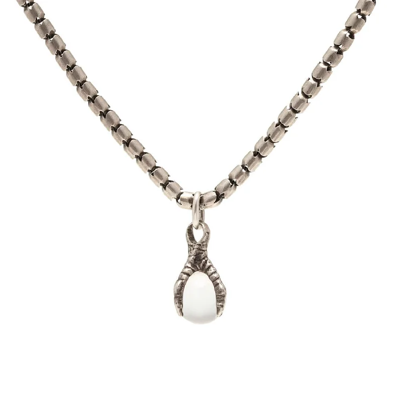 Dainty necklace for women-Victorian Sterling Pools of Light Claw Pendant Necklace