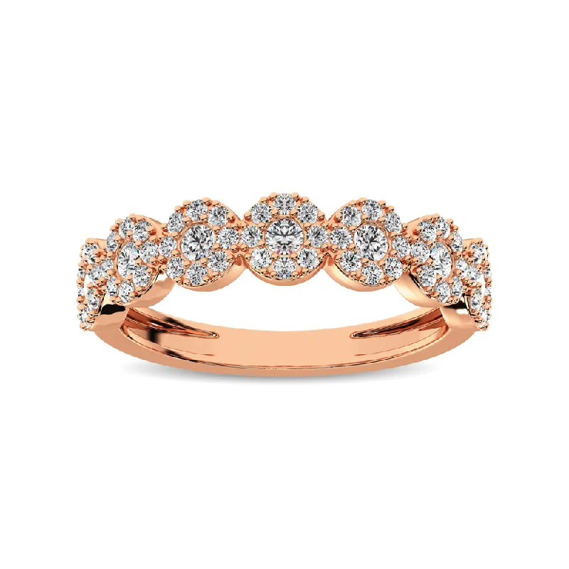 Diamond engagement ring for women-14K Rose Gold 5/8 Ct.Tw. Diamond Round Frame Stackable Band