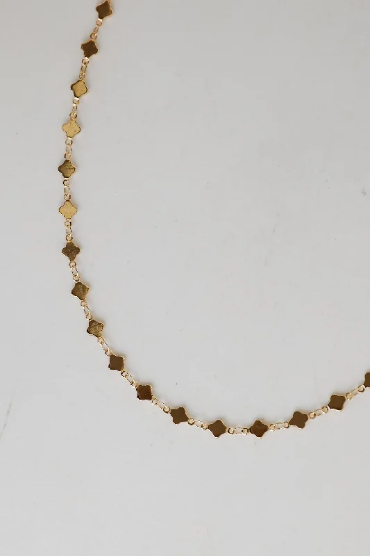 Bold statement necklace for women-Victoria Gold Chain Necklace