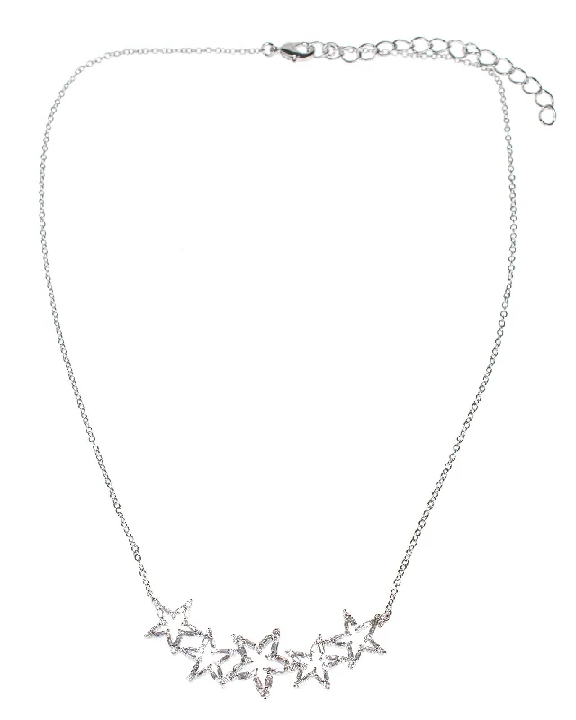 Elegant heart necklace for women-CZ Star Necklace