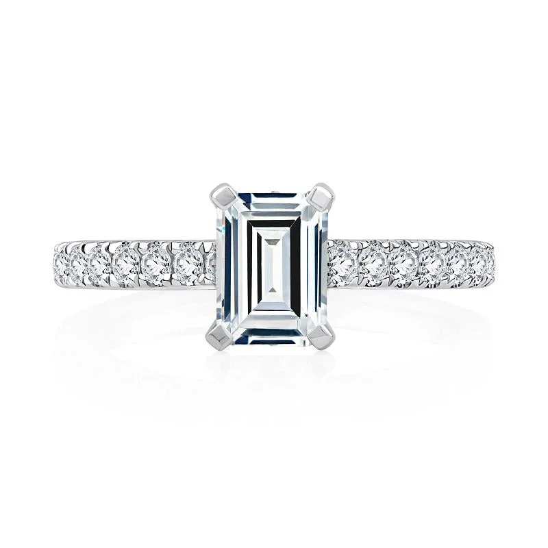 Diamond engagement ring with halo for women-PRONG SET DESIGN DIAMOND SETTING, .50 CT TW