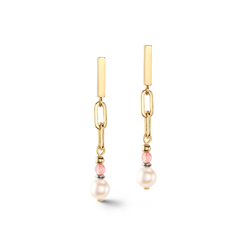 Simple earrings for women-Classic Layer earrings gold multicolour