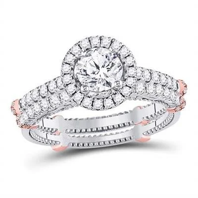 Affordable diamond engagement ring for women-1 3/8CT-DIAMOND 3/4CT-CRD BRIDAL SET CERTIFIED