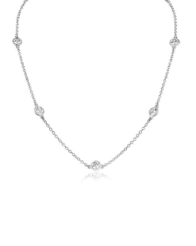 Delicate necklace for women-18" Station Necklace