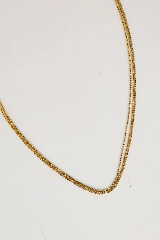 Long necklace for women-FINAL SALE - Josie Gold Layered Chain Necklace