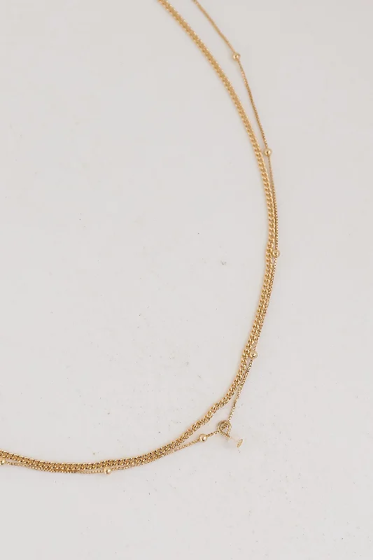 Zodiac necklace for women-FINAL SALE - Eleanor Gold Layered Chain Necklace