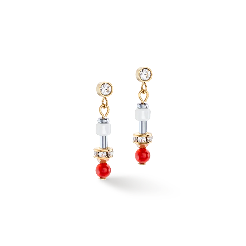 Diamond drop earrings for women-Earrings Princess Spheres Mix orange