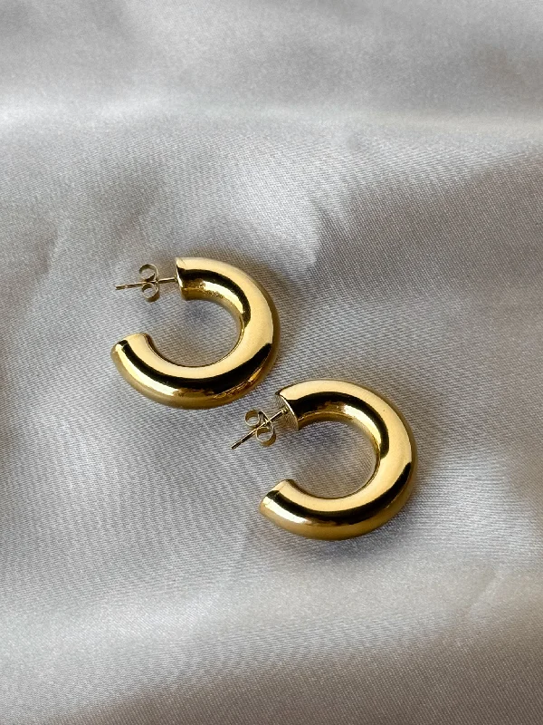 Beautiful earrings for women-Gold Hoop Earrings