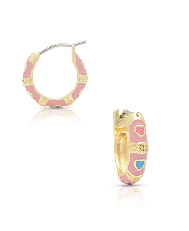 Bohemian earrings for women-Heart Hoop Earrings