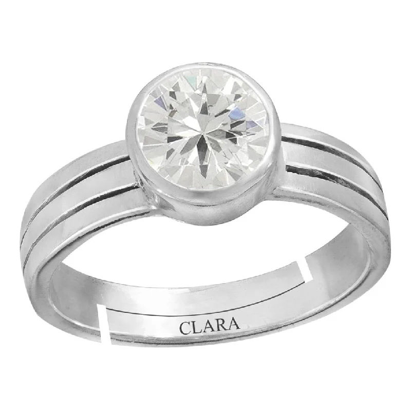 Bridal ring for women-Certified Zircon 9.3cts or 10.25ratti 92.5 Sterling Silver Adjustable Ring