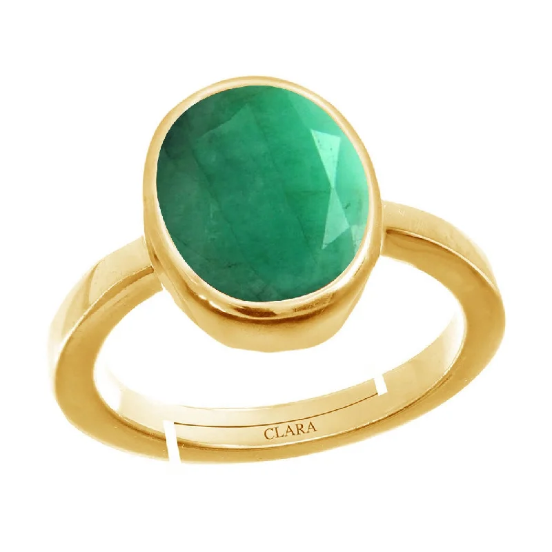 Personalized ring for women-CLARA Certified Original Emerald Panna Gemstone 3.25 to 10.25 ratti or 3 to 9.3 carat Panchdhatu adjustable Ring for Men & Women