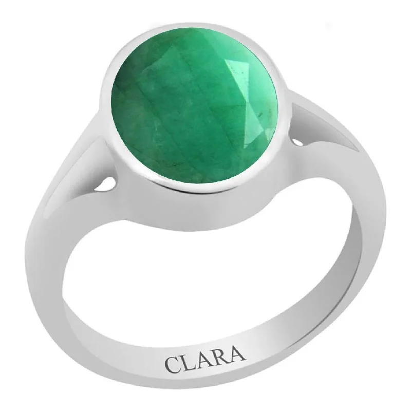 Square diamond ring for women-Certified Emerald Panna Zoya Silver Ring 9.3cts or 10.25ratti