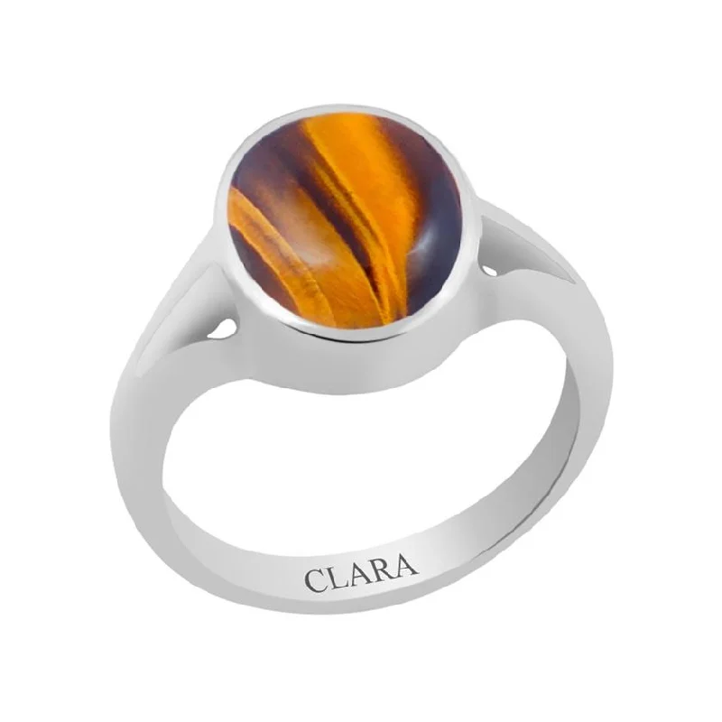 Gold ring for women-Certified Tiger Eye Zoya Silver Ring 8.3cts or 9.25ratti