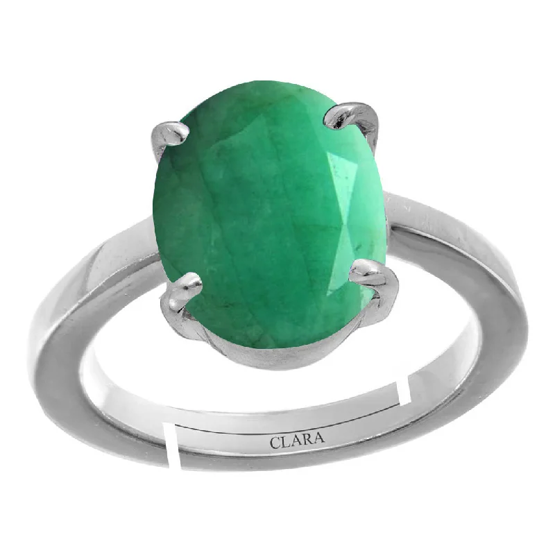 Infinity ring for women-Certified Emerald Panna 8.3cts or 9.25ratti 92.5 Sterling Silver Adjustable Ring