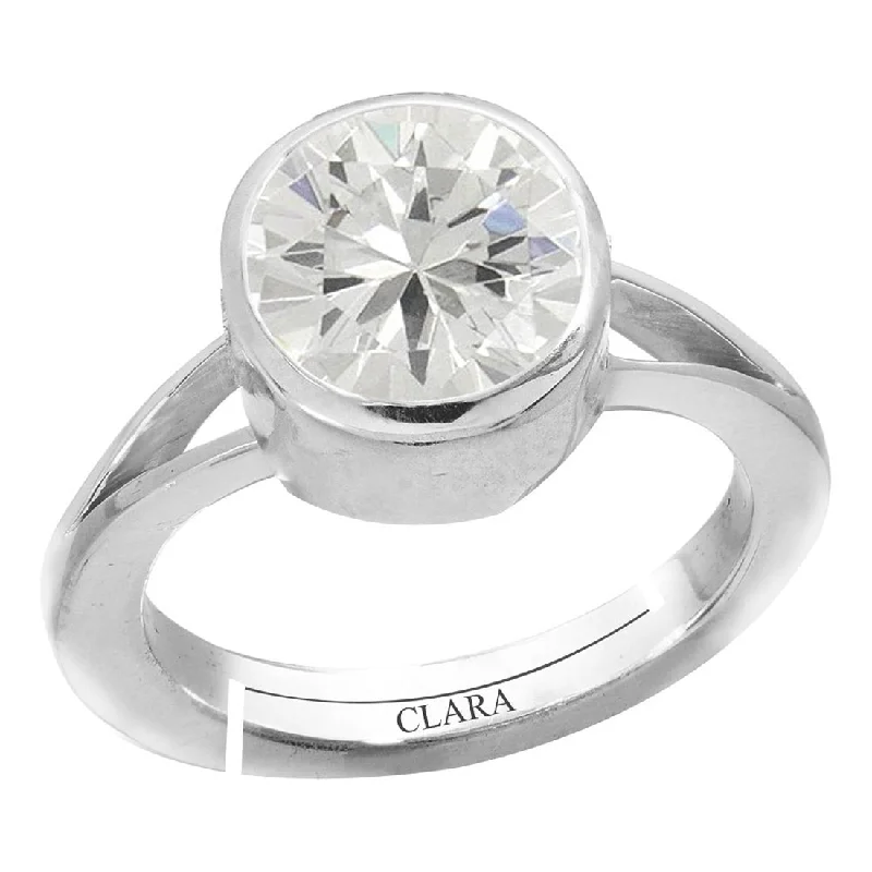 Simple diamond ring for women-Certified Zircon 9.3cts or 10.25ratti 92.5 Sterling Silver Adjustable Ring