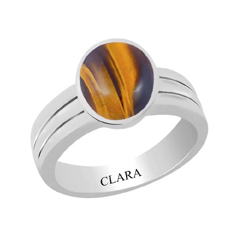 Art Deco ring for women-Certified Tiger Eye Stunning Silver Ring 3cts or 3.25ratti