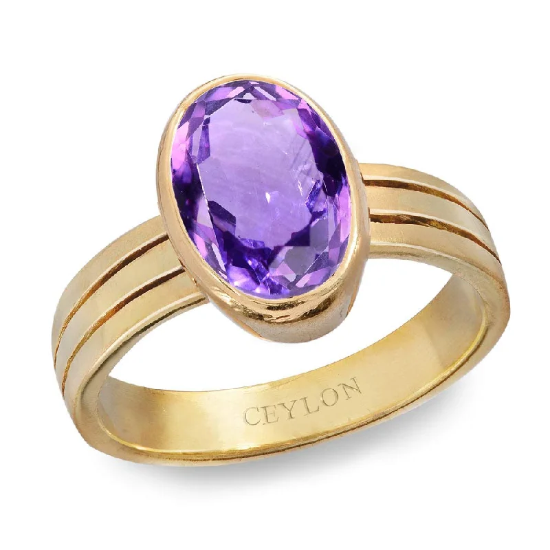 Custom ring for women-Ceylon Gems Amethyst Katela 6.5cts or 7.25ratti stone Stunning Panchdhatu Ring