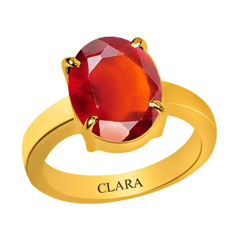 Gold engagement ring for women-Certified Gomed Hessonite Prongs Panchdhatu Ring 5.5cts or 6.25ratti