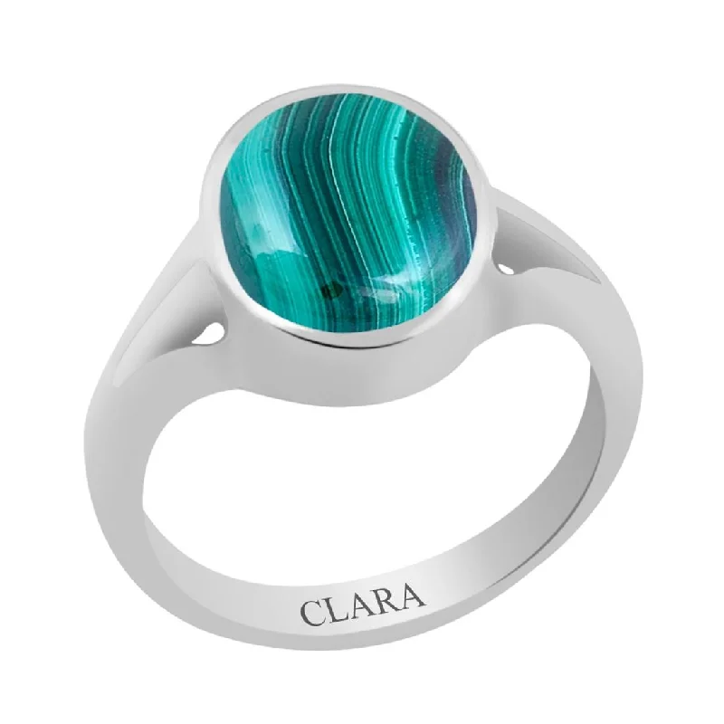 Chic ring for women-Certified Malachite (Dana Firang) Zoya Silver Ring 8.3cts or 9.25ratti