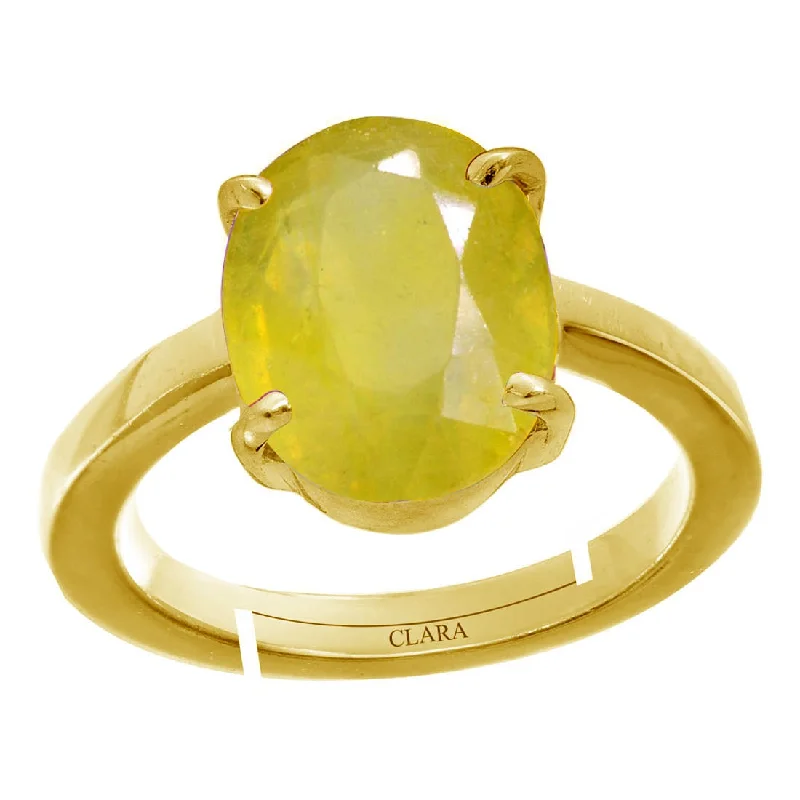 Chunky ring for women-CLARA Certified Original Yellow Sapphire Pukhraj Gemstone 3.25 to 10.25 ratti or 3 to 9.3 carat Panchdhatu adjustable Ring for Men & Women