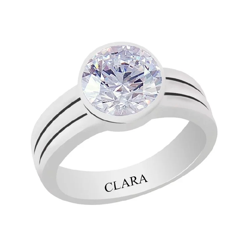 Solitaire diamond ring for women-Certified Zircon Stunning Silver Ring 9.3cts or 10.25ratti