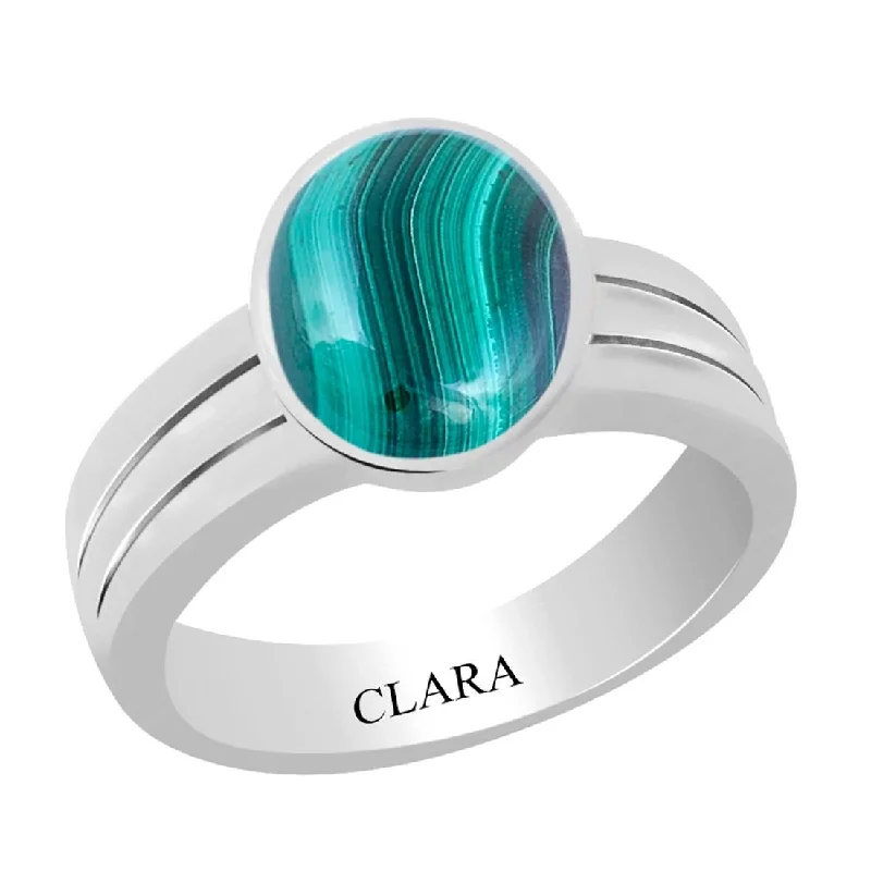 Statement gemstone ring for women-Certified Malachite (Dana Firang) Stunning Silver Ring 7.5cts or 8.25ratti