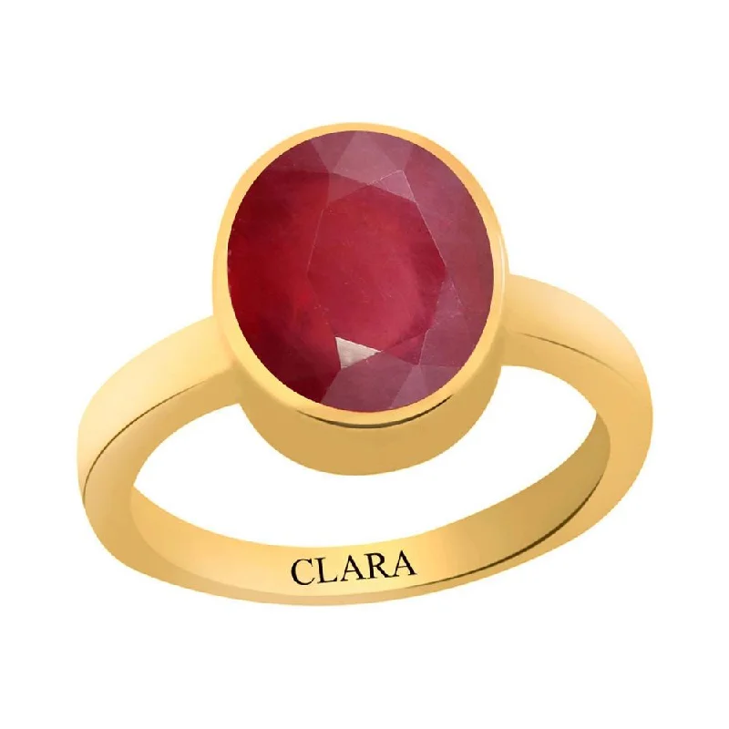 Cluster ring for women-Certified Ruby Premium Manik Elegant Panchdhatu Ring 3cts or 3.25ratti