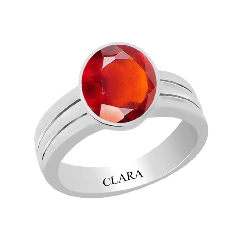 Silver band ring for women-Certified Gomed Hessonite Stunning Silver Ring 6.5cts or 7.25ratti