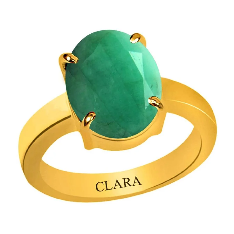 Two-stone ring for women-Certified Emerald Panna Prongs Panchdhatu Ring 9.3cts or 10.25ratti