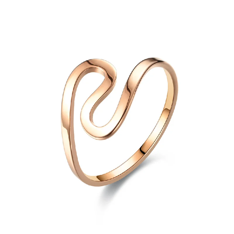 S Curved Soft Ring Rose Gold