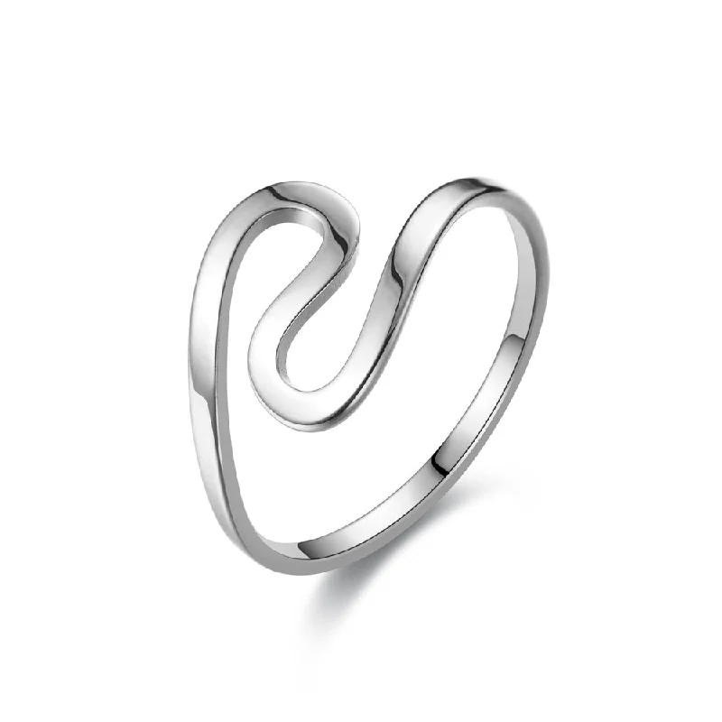 S Curved Soft Ring Steel Color