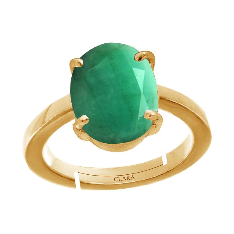 Statement ring for women-CLARA Certified Original Emerald Panna Gemstone 3.25 to 10.25 ratti or 3 to 9.3 carat Panchdhatu adjustable Ring for Men & Women