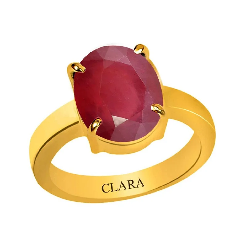 Simple gold ring for women-Certified Ruby Premium Manik Prongs Panchdhatu Ring 7.5cts or 8.25ratti