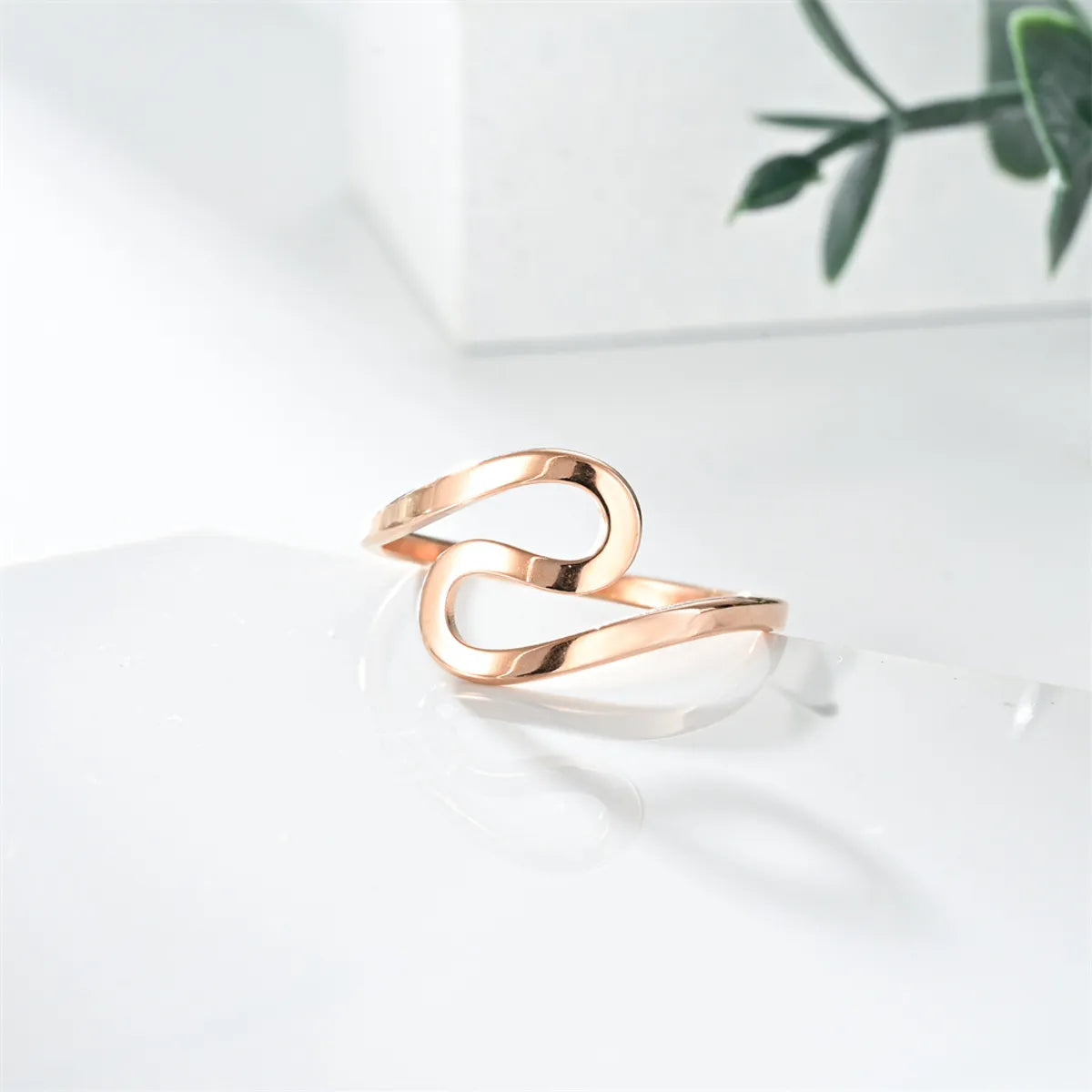 Gold stackable ring for women-Simple Style Geometric Titanium Steel Plating Rings