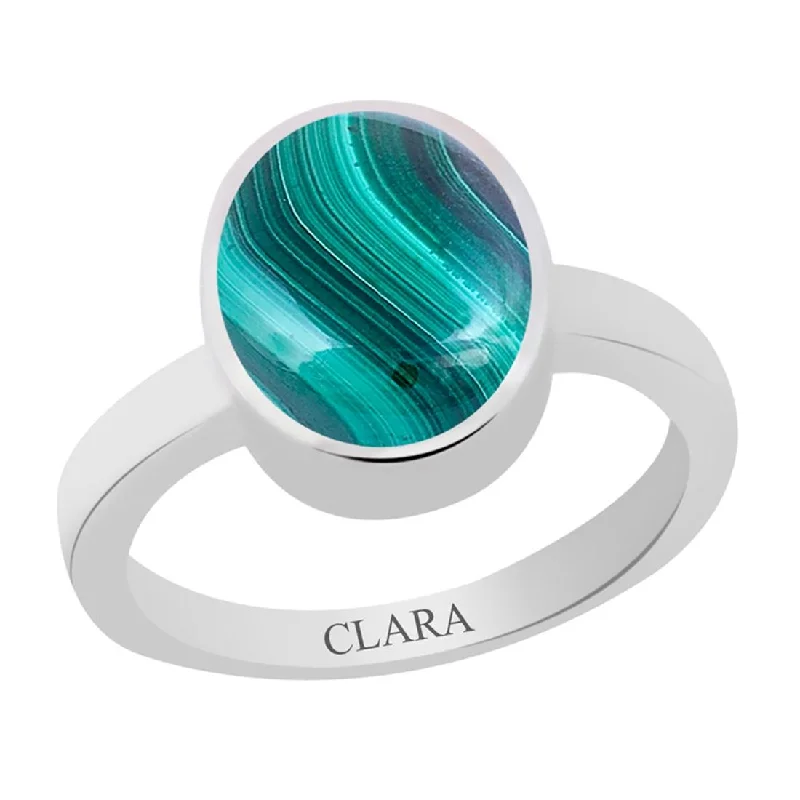 Antique ring for women-Certified Malachite (Dana Firang) Elegant Silver Ring 6.5cts or 7.25ratti