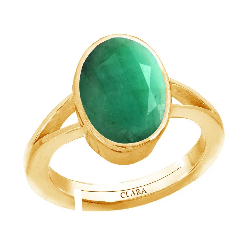 Birthstone ring for women-CLARA Certified Original Emerald Panna Gemstone 3.25 to 10.25 ratti or 3 to 9.3 carat Panchdhatu adjustable Ring for Men & Women